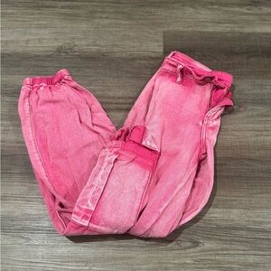SHEIN Vibrant Pink Boyfriend Jeans
